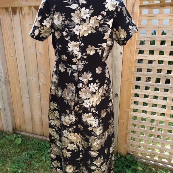 Amish Mennonite Cape Dress 40" Bust 34" Waist Black Gold Silver Metallic Formal - Picture 6 of 7